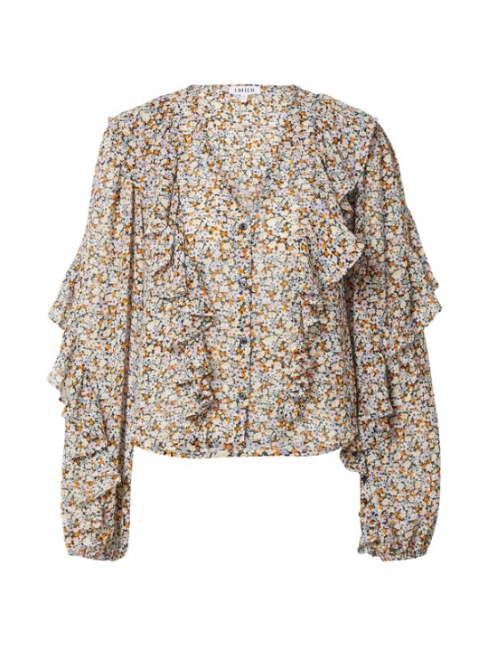Foto van product EDITED Blouse 'Ellis' lichtblauw / oranje / wit