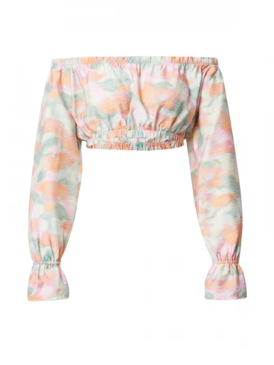 Foto van product EDITED Blouse 'Elsa' groen / oranje / pink / wit