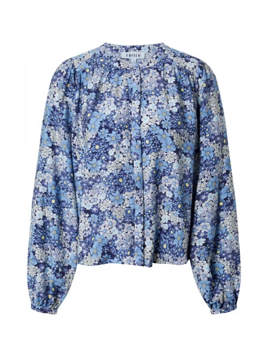 Foto van product EDITED Blouse 'Jamira' lichtblauw / donkerblauw / lichtgeel / natuurwit