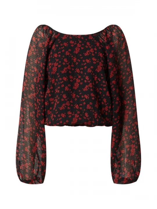 Foto van product EDITED Blouse 'Neele' rood / zwart