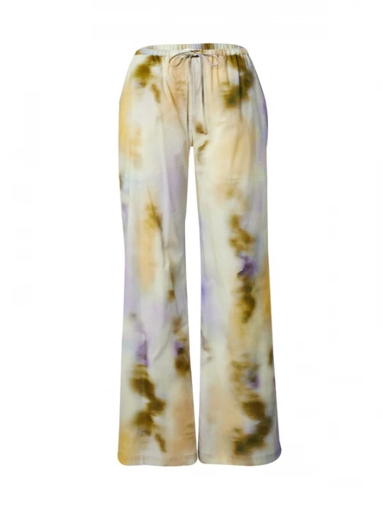 Foto van product EDITED Broek 'Eileen' beige / donkergroen / wit