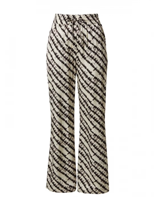 Foto van product EDITED Broek 'Stina' donkerbruin / zwart / wit
