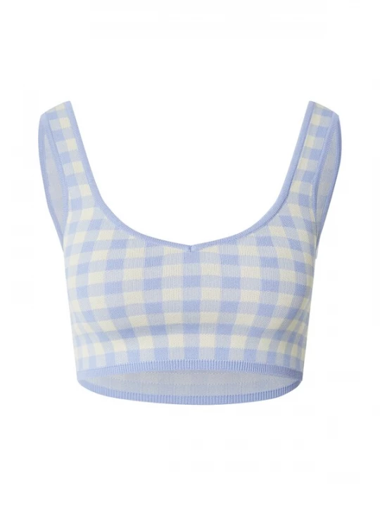 Foto van product EDITED Gebreide top 'Palina' lichtblauw / natuurwit