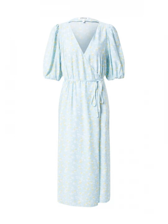 Foto van product EDITED Jurk 'Celin' blauw / honing / wit