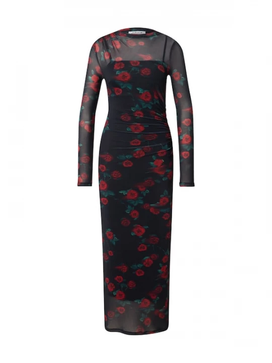 Foto van product EDITED Jurk 'Colleen' rood / zwart