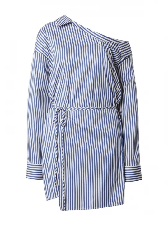 Foto van product EDITED Jurk 'Delenn' blauw / wit