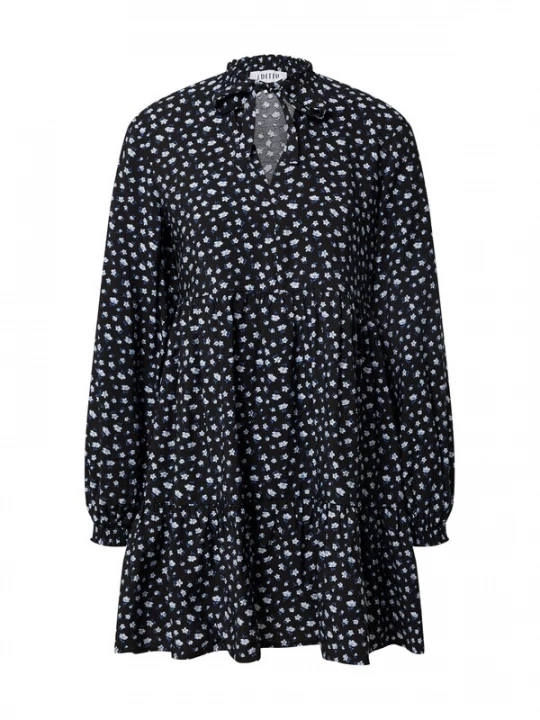 Foto van product EDITED Jurk 'Heather' donkerblauw / wit