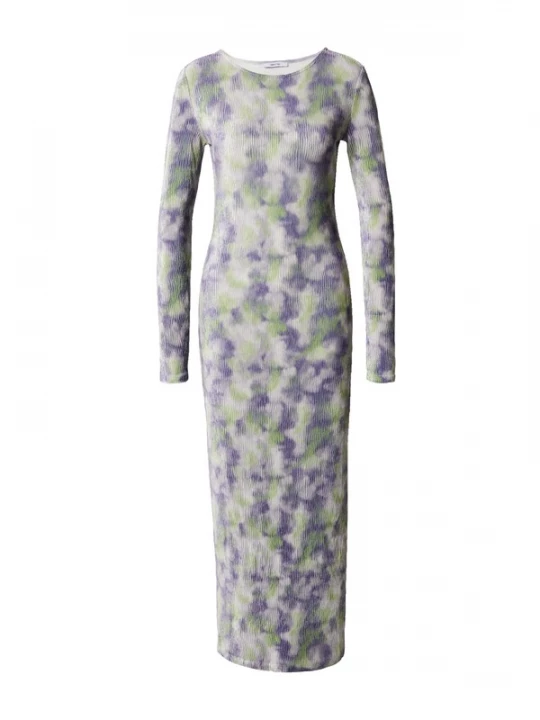 Foto van product EDITED Jurk 'Ubon' grijs / grasgroen / lila
