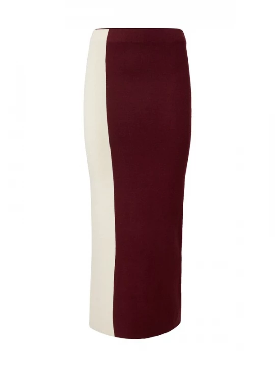 Foto van product EDITED Rok 'Jane' bordeaux / wit