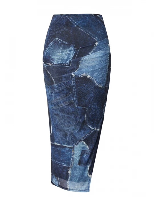 Foto van product EDITED Rok 'Marika' blauw / lichtblauw / donkerblauw
