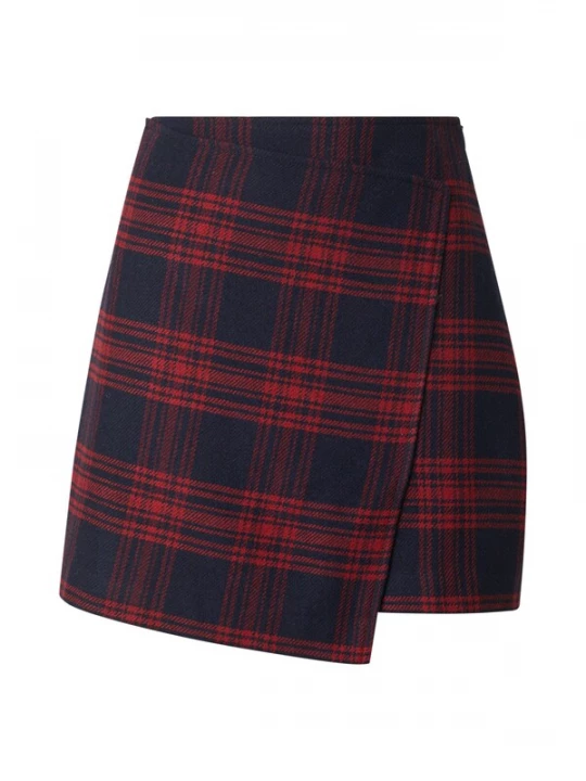 Foto van product EDITED Rok 'Simay Wool' nachtblauw / rood