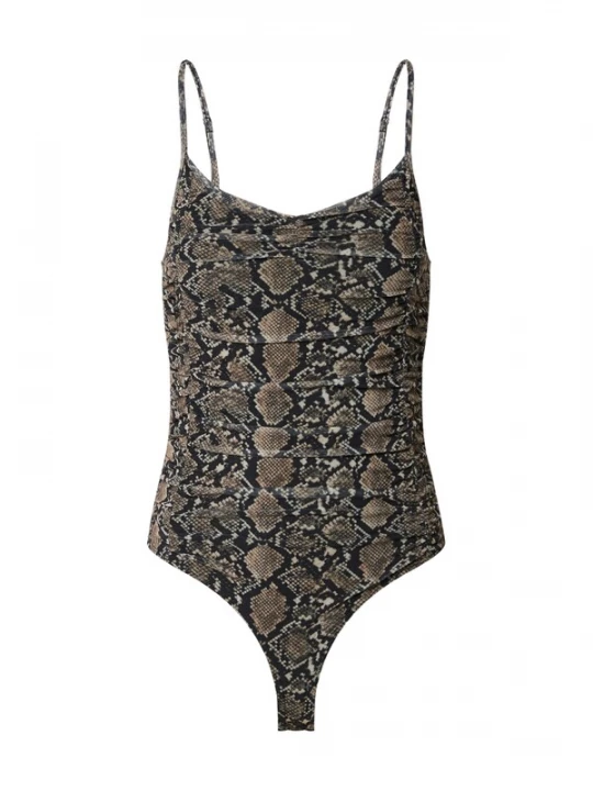 Foto van product EDITED Shirt body 'Maike' bruin / gemengde kleuren / zwart