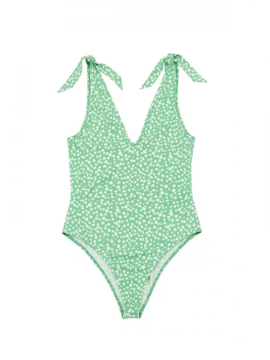 Foto van product EDITED Shirt body 'Tonia' groen / wit