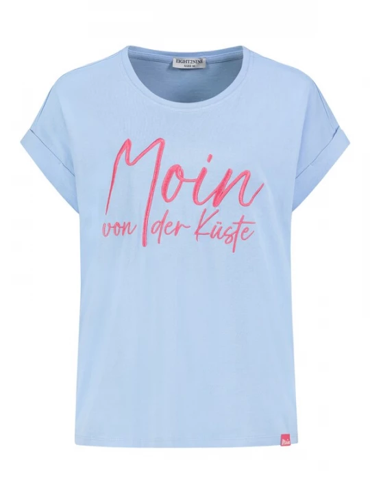 Foto van product Eight2Nine Shirt 'Maritimer' duifblauw / framboos