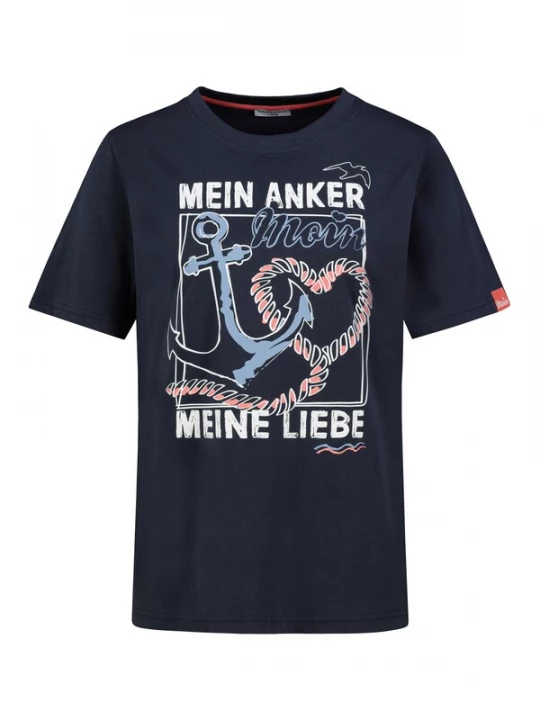 Foto van product Eight2Nine Shirt smoky blue / watermeloen rood / zwart