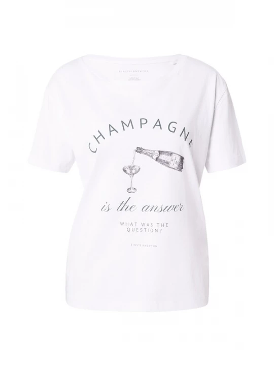 Foto van product EINSTEIN & NEWTON Shirt 'Champagne Glas' donkergroen / zwart / wit