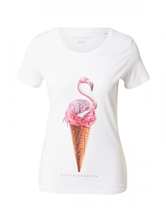 Foto van product EINSTEIN & NEWTON Shirt 'Flamingo Ice' bruin / kastanjebruin / pink / donkerroze / wit