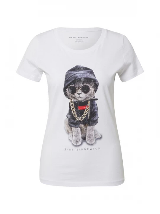 Foto van product EINSTEIN & NEWTON Shirt 'Katze Kette' rood / zwart / wit