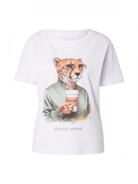 Foto van product EINSTEIN & NEWTON Shirt 'Monday Cheetah' sand / pastelgroen / zwart / wit