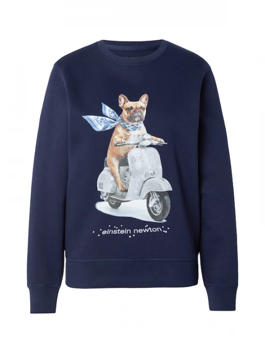 Foto van product EINSTEIN & NEWTON Sweatshirt 'Turbo Wuff Madison' navy / lichtbruin / zwart / wit
