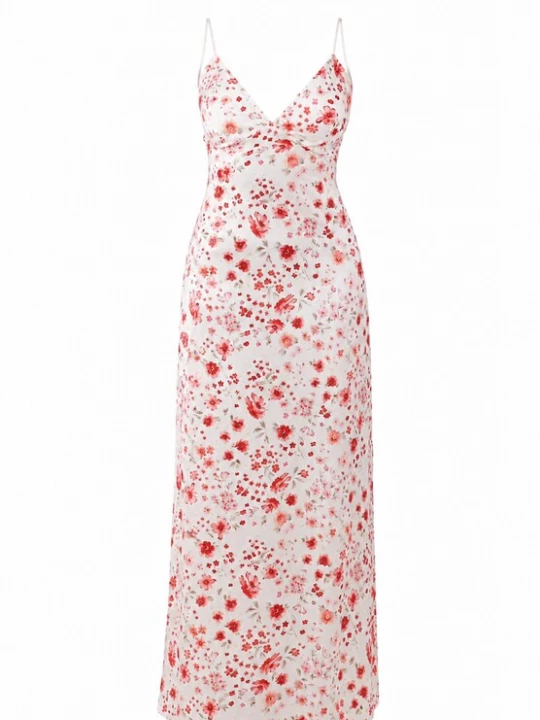 Foto van product Elara Avondjurk knalrood / zwart / wit