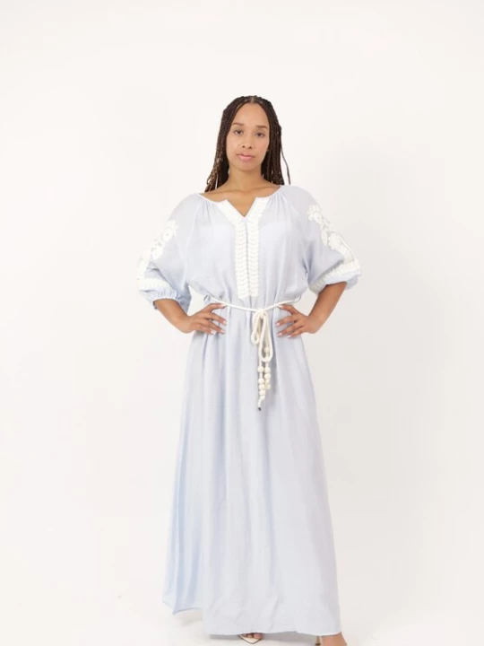 Foto van product Elara Blousejurk lichtblauw / wit