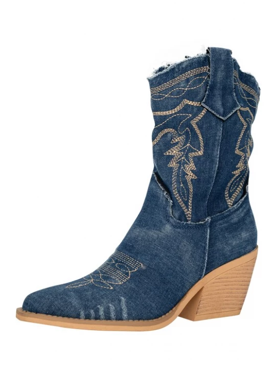Foto van product Elara Cowboylaarzen donkerbeige / donkerblauw