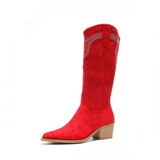 Foto van product Salinyang Cowboylaarzen rood / zilver