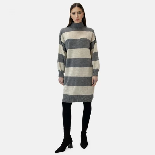 Foto van product Elara Gebreide jurk crème / antraciet
