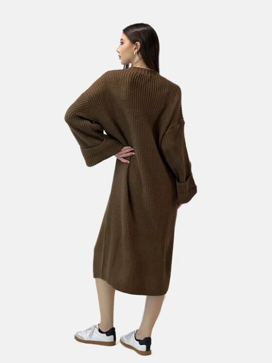 Foto van product Elara Gebreide jurk donkerbruin