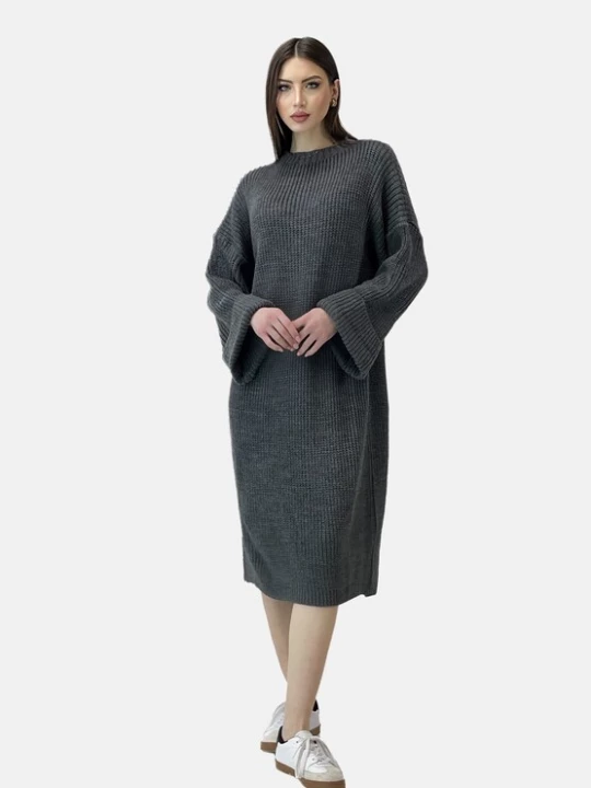 Foto van product Elara Gebreide jurk donkergrijs