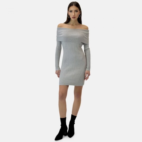Foto van product Elara Gebreide jurk grijs