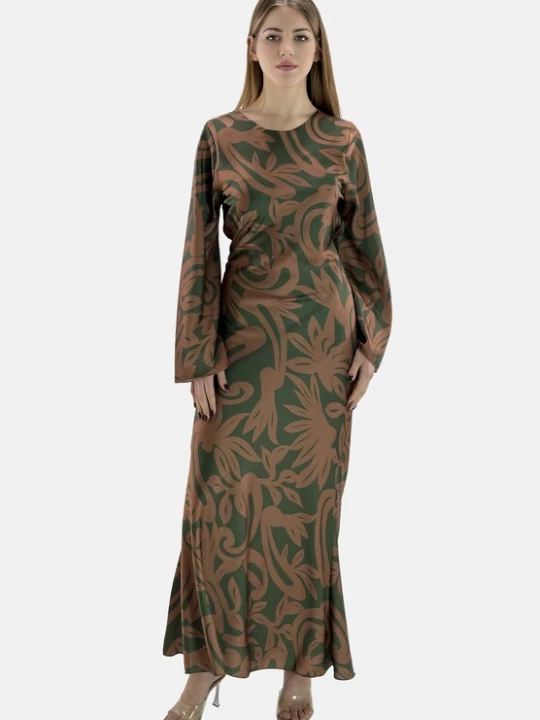 Foto van product Elara Jurk 'Abaya' brons / donkergroen