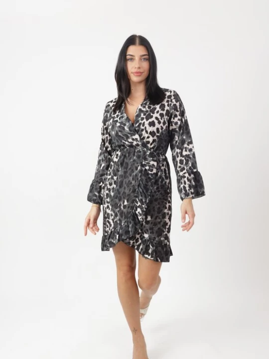 Foto van product Elara Jurk antraciet / zwart / wit