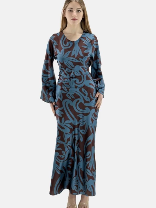 Foto van product Elara Jurk blauw / bruin