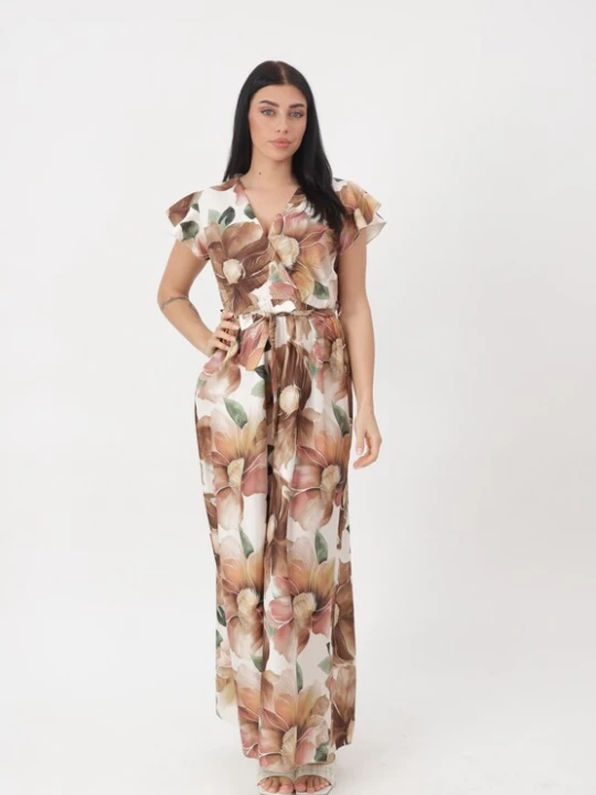 Foto van product Elara Jurk bruin / kastanjebruin / groen / wit