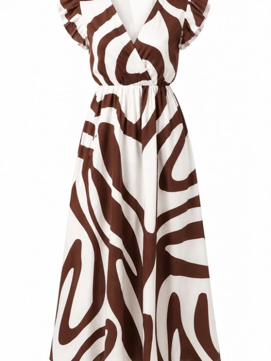 Foto van product Elara Jurk bruin / wit
