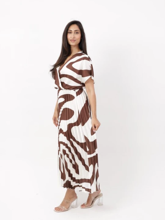 Foto van product Elara Jurk bruin / wit