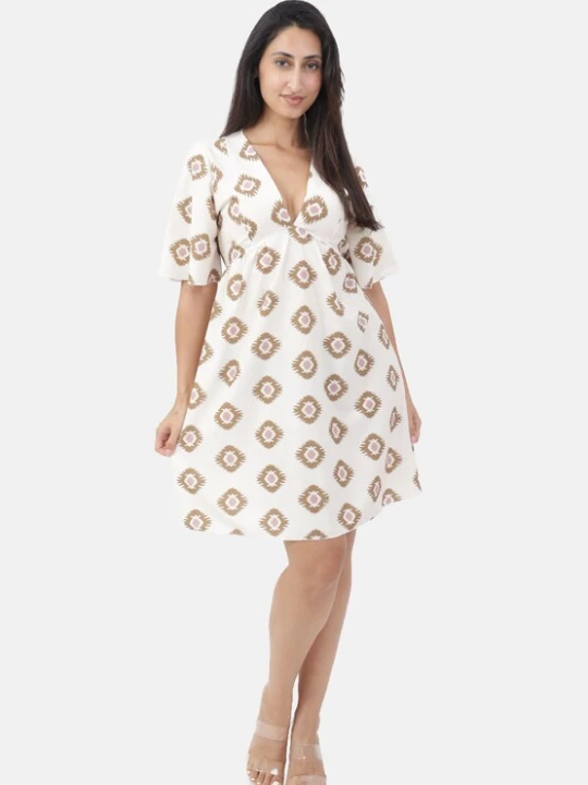 Foto van product Elara Jurk camel / oudroze / wit