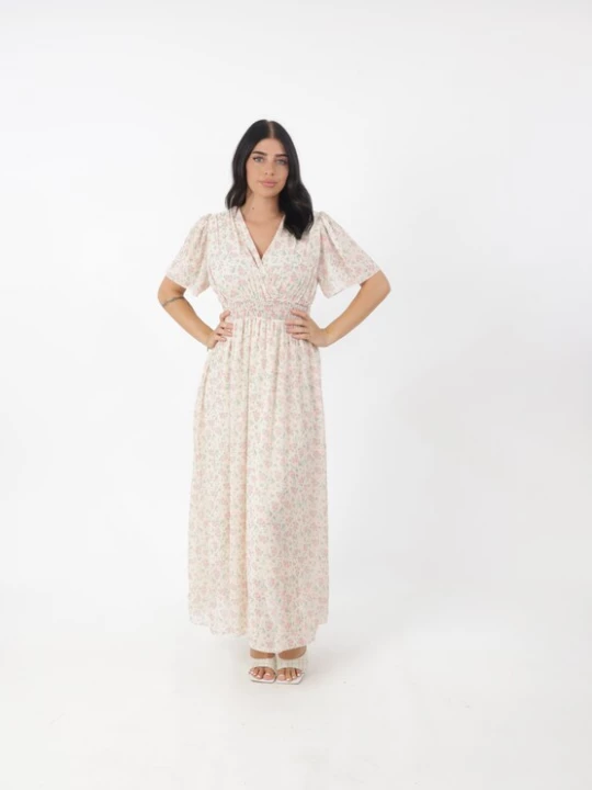Foto van product Elara Jurk crème / mintgroen / pastelroze