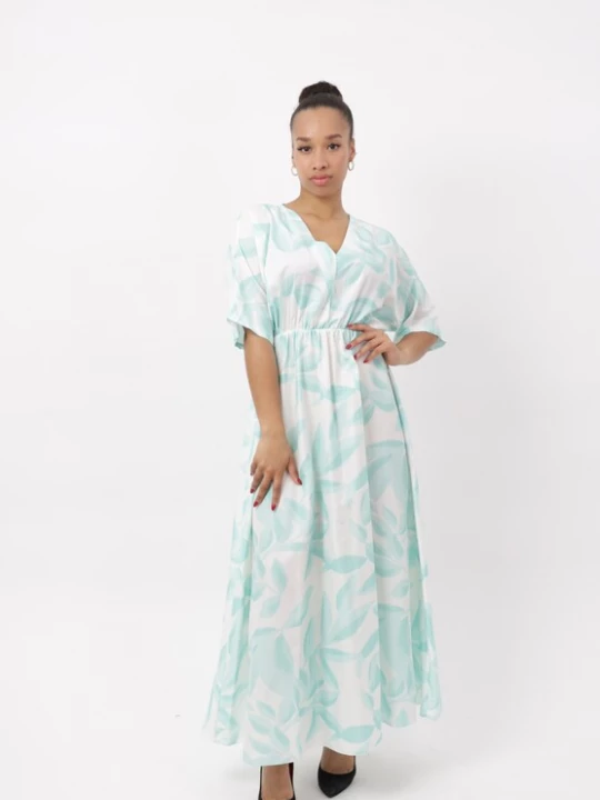 Foto van product Elara Jurk cyaan blauw / wit