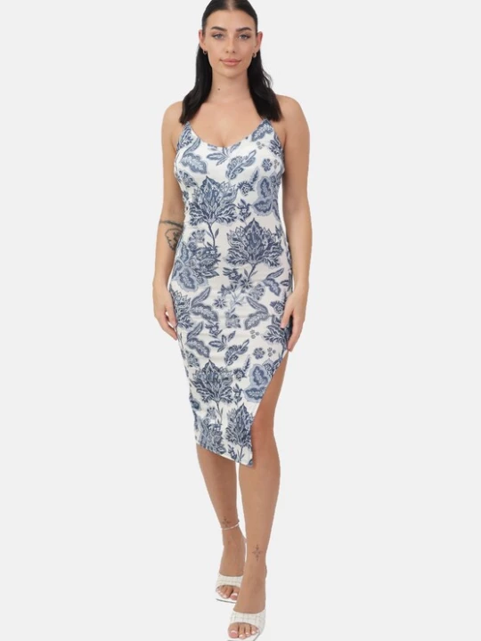 Foto van product Elara Jurk donkerblauw / wit