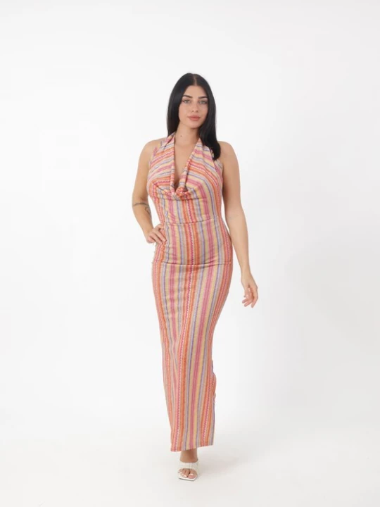 Foto van product Elara Jurk geel / lila / oranje / pink