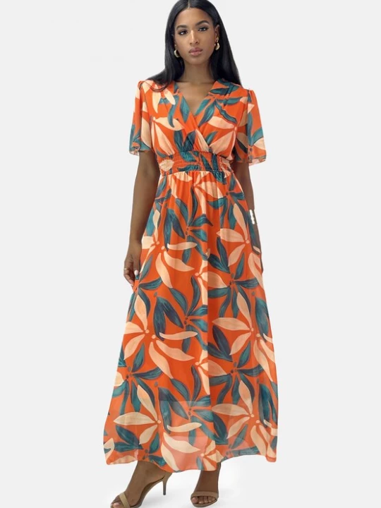 Foto van product Elara Jurk gemengde kleuren / oranje