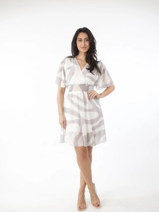 Foto van product Elara Jurk grijs / wit