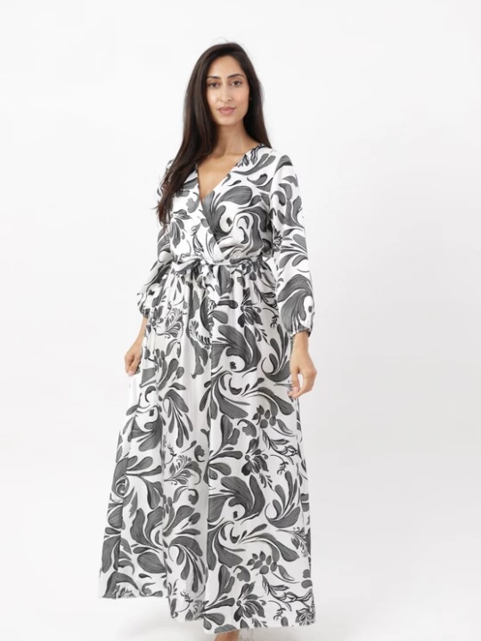 Foto van product Elara Jurk grijs / zwart / wit