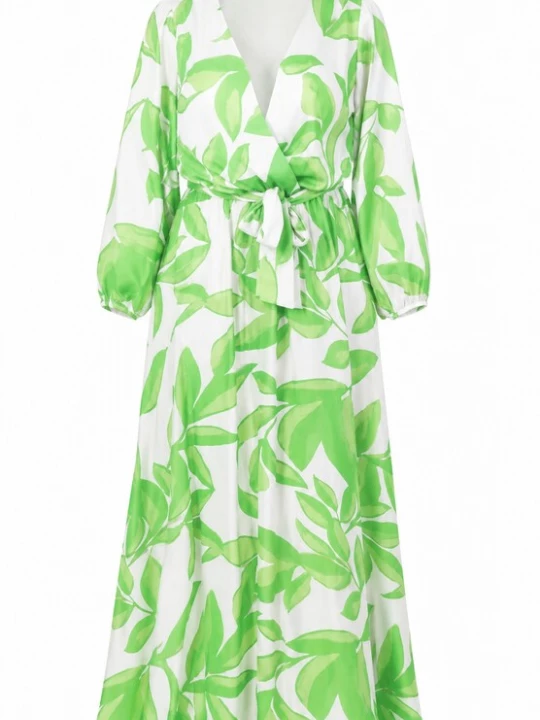 Foto van product Elara Jurk groen / grasgroen / wit