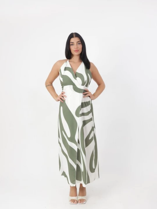 Foto van product Elara Jurk jade groen / wit