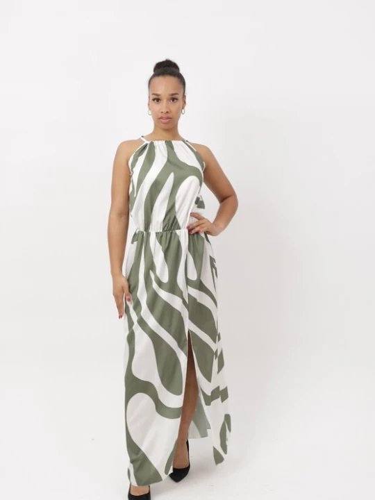 Foto van product Elara Jurk kaki / wit
