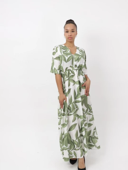 Foto van product Elara Jurk kaki / wit